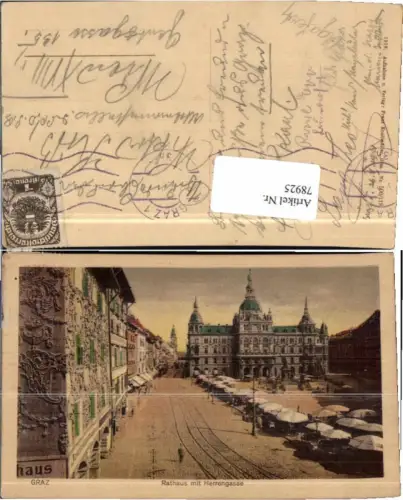 78925,Graz Rathaus m. Herrengasse Marktstände