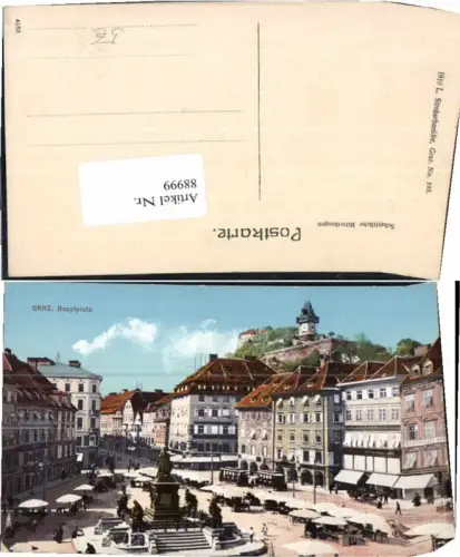 88999,Graz Hauptplatz m. Markt 1910