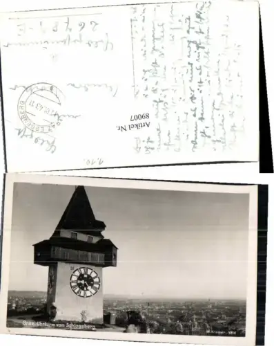 89007,Graz Uhrturm Schlossberg Feldpost 1943 Eggenberg