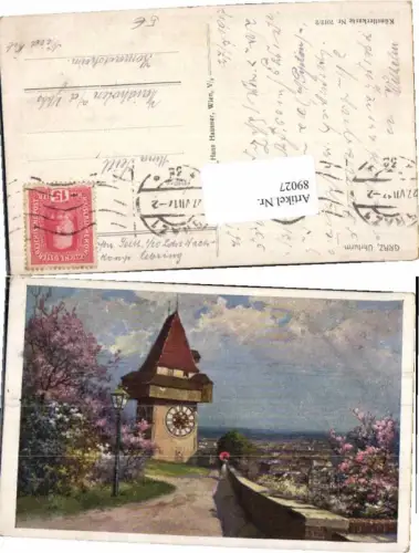 89027,Graz Schlossberg Künstlerkarte Nr. 7012-2