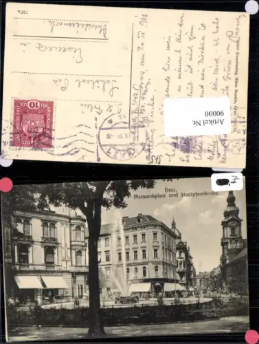 90000,Graz Stadt Bismarckplatz und Stadtpfarrkirche Kirche