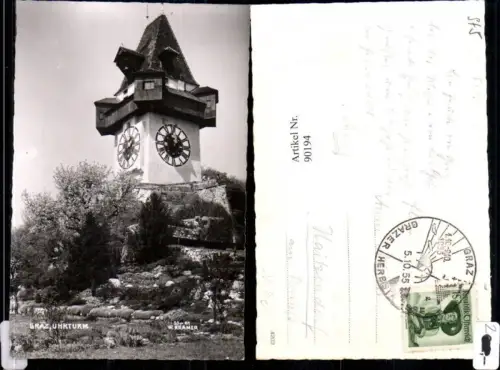 90194,Graz Stadt Uhrturm Detailansicht
