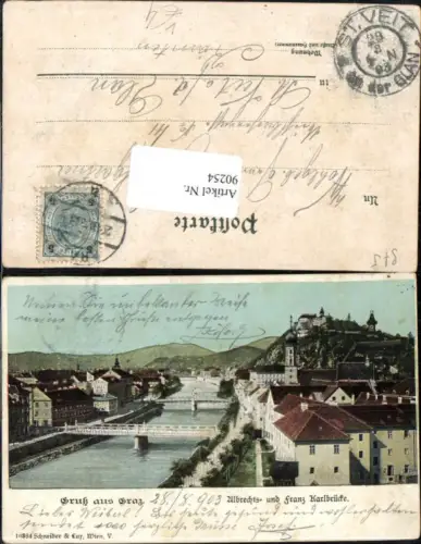 90254,Gruß aus Graz Albrechts und Franz Karlbrücke pub Schneider