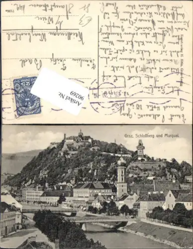 90269,Graz Stadt Schloßberg Schlossberg und Mur Kai