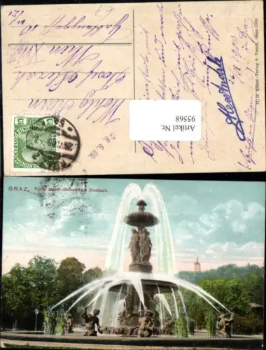 95568,Graz Stadtparkbrunnen Franz Josefs Brunnen Künstlerkarte