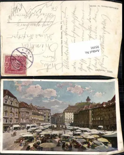 95591,Graz Hauptplatz Künstlerkarte 7012-28