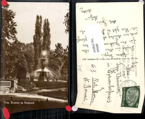 95600,Graz Brunnen im Stadtpark 1936