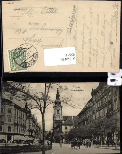 95633,Graz Bismarckplatz Pferdekutsche 1918