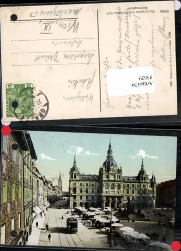 95639,Graz Rathaus Strassenbahn Nr 59 Hauptplatz