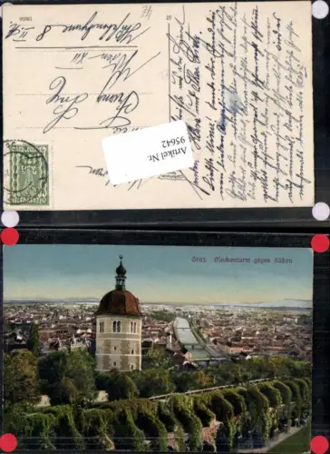 95642,Graz Glockenturm Schlossberg Süden 1920