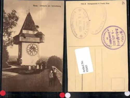 95643,Graz Uhrturm Schlossberg m. Kinder 1910