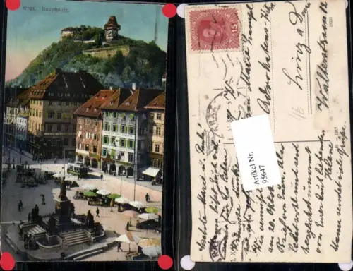 95647,Graz Hauptplatz m. Markt 1917