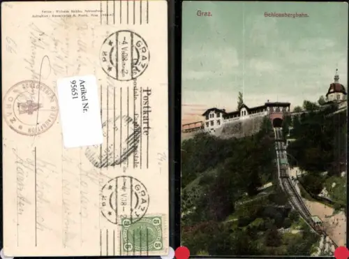 95651,Graz Schlossbergbahn Restaurant 1908