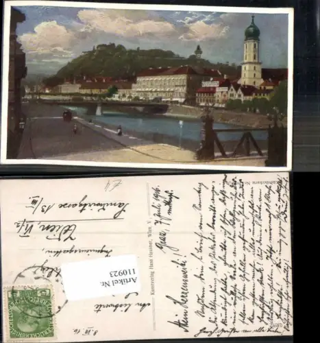 110923,Graz Künstlerkarte Kai Quai Uhrturm