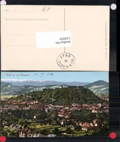 110929,Graz von der Hilmwarte Tolle Ansicht 1912