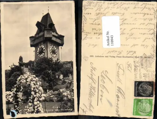 110943,Graz Uhrturm Detailansicht Schlossberg