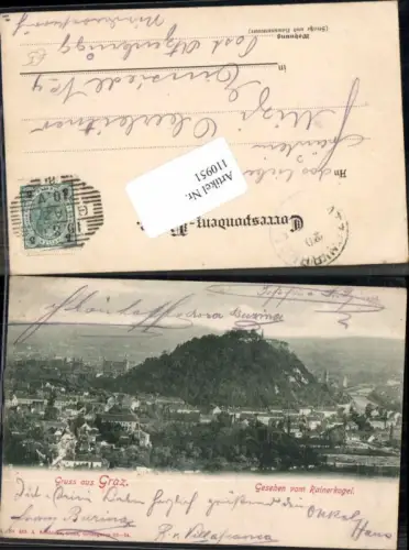 110951,Gruss aus Graz vom Rainerkogel 1900
