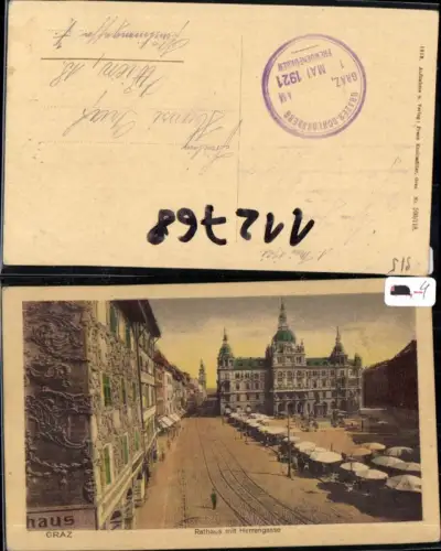 112768,Graz Rathaus mit Herrengasse