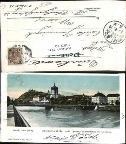 138332,Gruss aus Graz Albrechtsbrücke Franziskanerkirche pub Schneider Lux