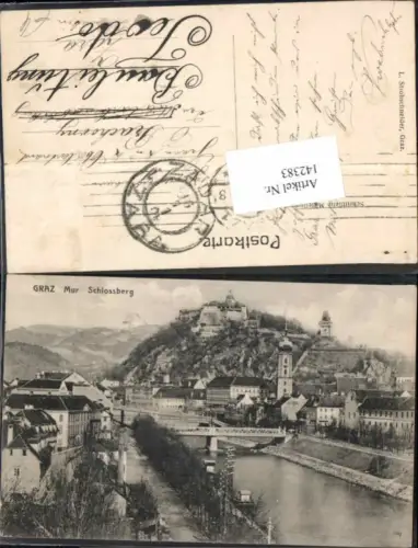 142383,Graz Mur Schlossberg 1905