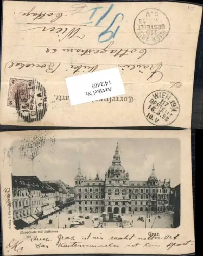 142403,Graz Hauptplatz Rathaus 1899