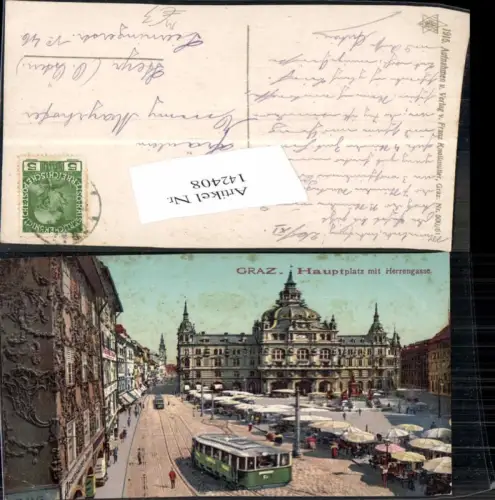 142408,Graz Hauptplatz Herrengasse Strassenbahn