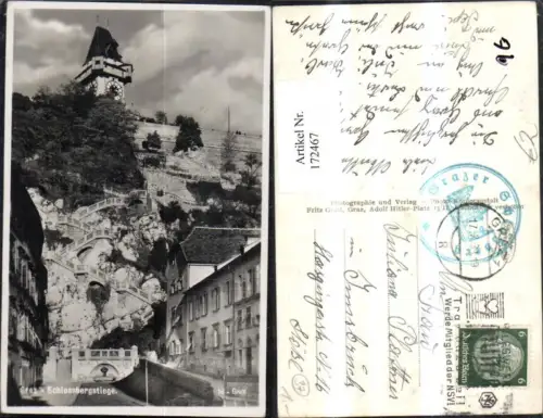 172467,Graz Schlossbergstiege Schlossberg Uhrturm