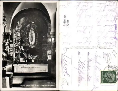 172485,Mariatrost b. Graz Lourdes Kapelle Innere
