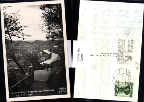 172501,Graz Schlossberg Wegpartie am Felsensteig geg. d. Murenge Ortsansicht