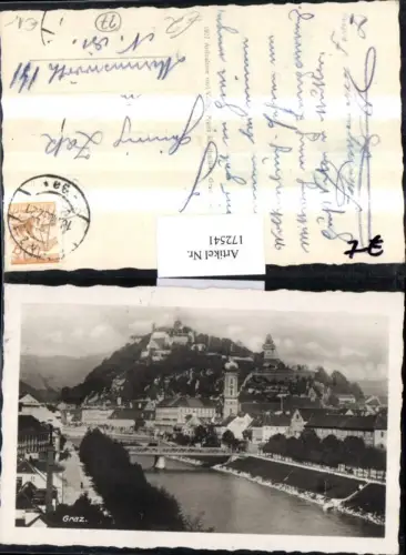 172541,Graz Schlossberg Mur Brücke Fluss Ortsansicht