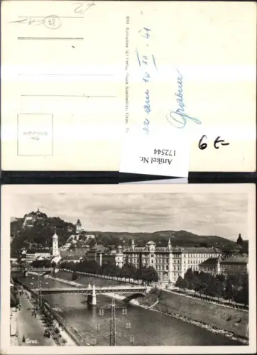 172544,Graz Schlossberg Mur Fluss Brücke Ortsansicht