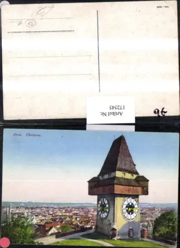 172545,Graz Uhrturm Blick auf d. Stadt