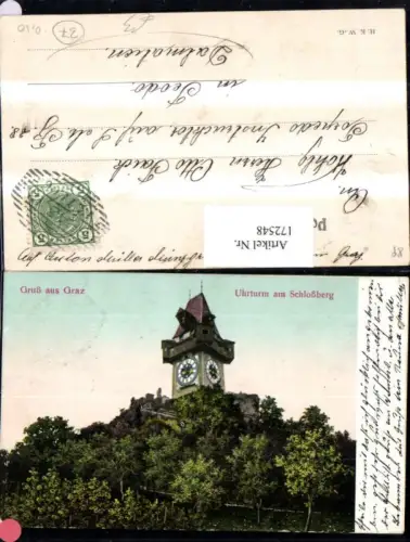 172548,Graz Gruß aus Graz Uhrturm am Schlossberg