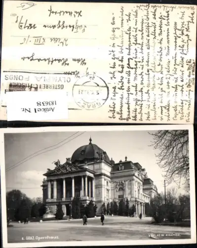 183638,Graz Opernhaus Foto Ak m. Personen