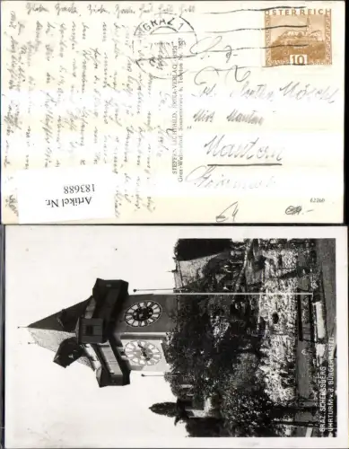183688,Graz Schlossberg Uhrturm v. d. Bürgerbastei