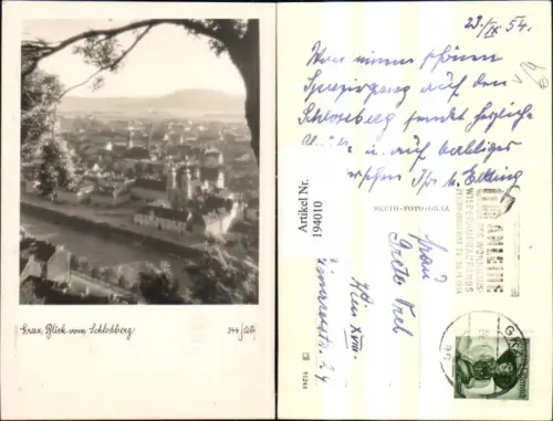 194010,Graz Teilansicht Blick vom Schlossberg pub Sketh 344