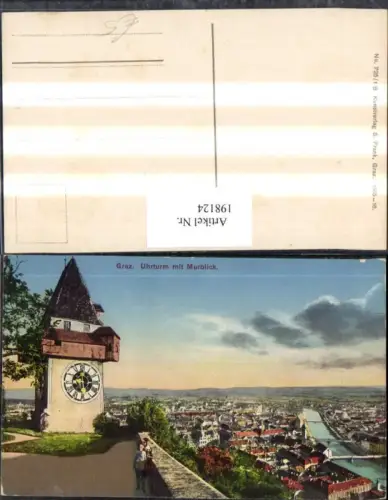198124,Graz Uhrturm m. Murblick Totale