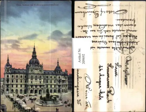 209692,Graz Rathaus m. Erzherzog-Johann-Denkmal