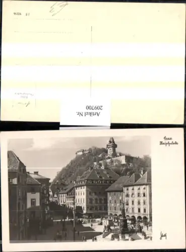 209700,Graz Hauptplatz Brunnen Uhrturm pub Sketh