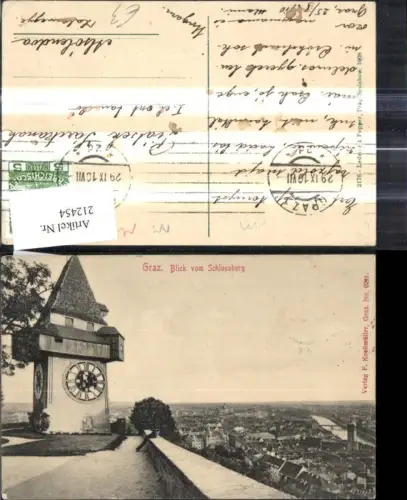 212454,Graz Blick v. Schlossberg Uhrturm
