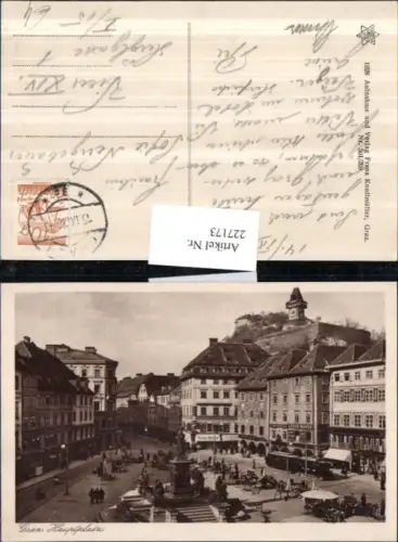 227173,Graz Hauptplatz Platz Denkmal Geschäfte Uhrturm