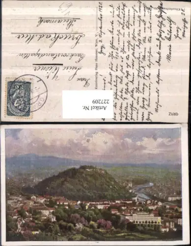 227209,Künstler AK Graz Totale pub Hans Hausner 7012/1