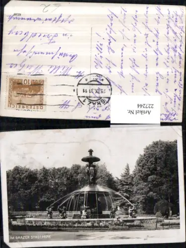 227244,Graz Stadtpark Brunnen