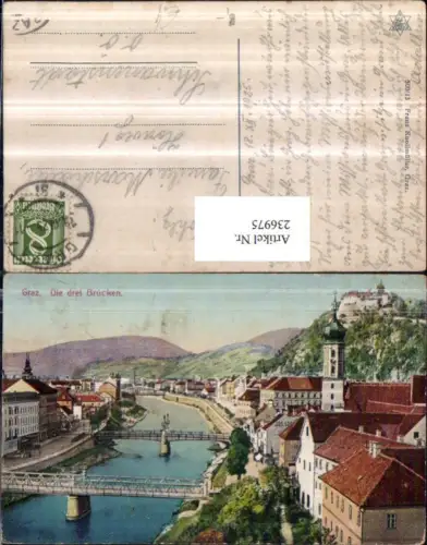 236975,Graz Die drei Brücken m. Schlossberg