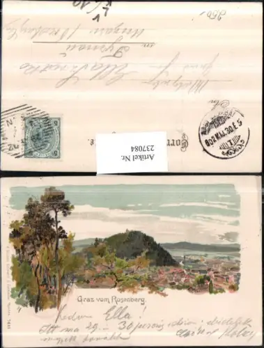 237084,Künstler Litho AK E. Geck Graz Teilansicht v. Rosenberg pub G. Faltermeier 7441
