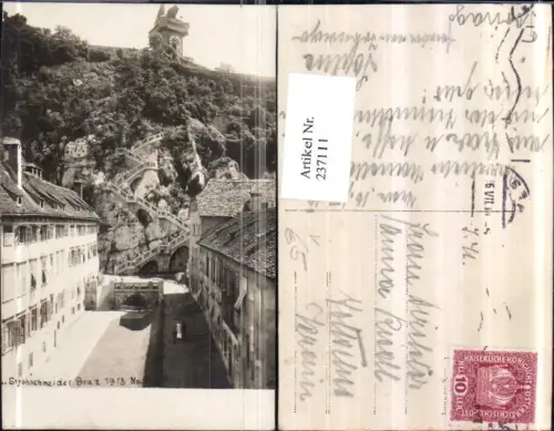 237111,Graz Schlossbergsteig Uhrturm pub L. Strohschneider