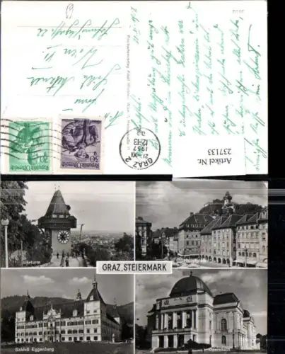 237133,Graz Uhrturm Hauptplatz Schloss Eggenberg Opernhaus Mehrbildkarte