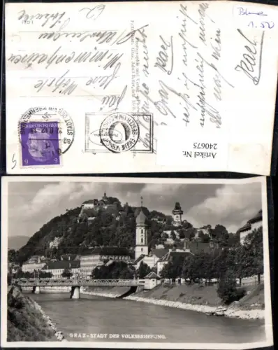 240675,Graz Teilansicht Schlossberg Brücke