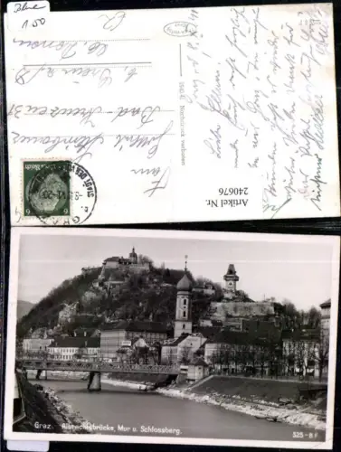240676,Graz Albrechtsbrücke Brücke Mur u. Schlossberg