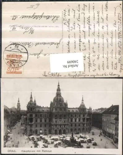 240699,Graz Hauptplatz m. Rathaus Markt